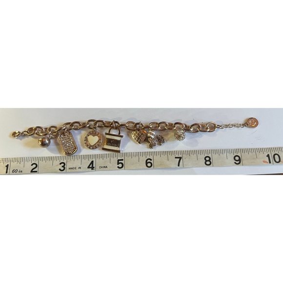 Guess Charm Bracelet Silver and Gold Tone Accessory Fashion Jewelry - Picture 9 of 9